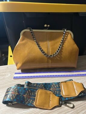 Mustard Yellow KissLock Crossbody Bag